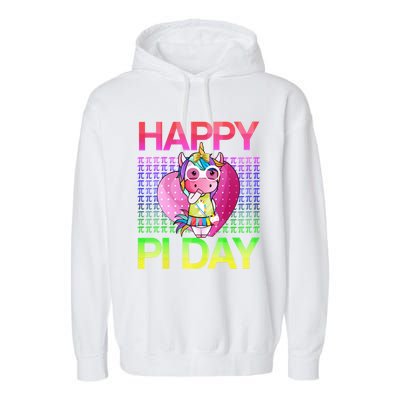 Cute Math Unicorn Cute Gift Happy Pi Day 3 14 Gift Garment-Dyed Fleece Hoodie