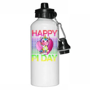 Cute Math Unicorn Cute Gift Happy Pi Day 3 14 Gift Aluminum Water Bottle