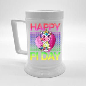 Cute Math Unicorn Cute Gift Happy Pi Day 3 14 Gift Beer Stein