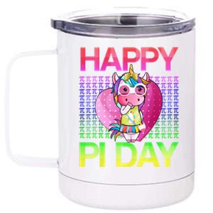 Cute Math Unicorn Cute Gift Happy Pi Day 3 14 Gift 12 oz Stainless Steel Tumbler Cup