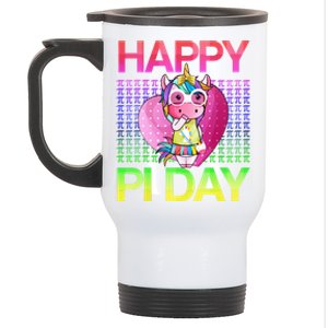 Cute Math Unicorn Cute Gift Happy Pi Day 3 14 Gift Stainless Steel Travel Mug