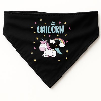 Cute Magical Unicorn Rainbow USA-Made Doggie Bandana