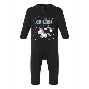 Cute Magical Unicorn Rainbow Infant Fleece One Piece