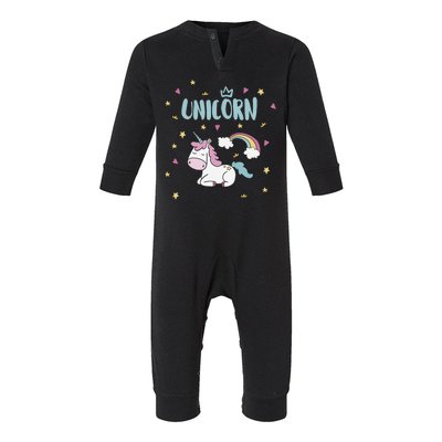 Cute Magical Unicorn Rainbow Infant Fleece One Piece