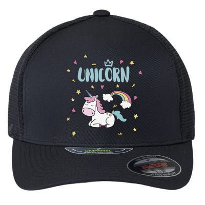 Cute Magical Unicorn Rainbow Flexfit Unipanel Trucker Cap