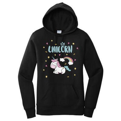 Cute Magical Unicorn Rainbow Women's Pullover Hoodie