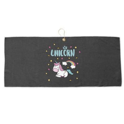 Cute Magical Unicorn Rainbow Large Microfiber Waffle Golf Towel