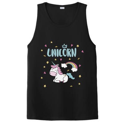 Cute Magical Unicorn Rainbow PosiCharge Competitor Tank