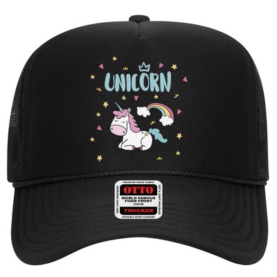 Cute Magical Unicorn Rainbow Trucker Hat
