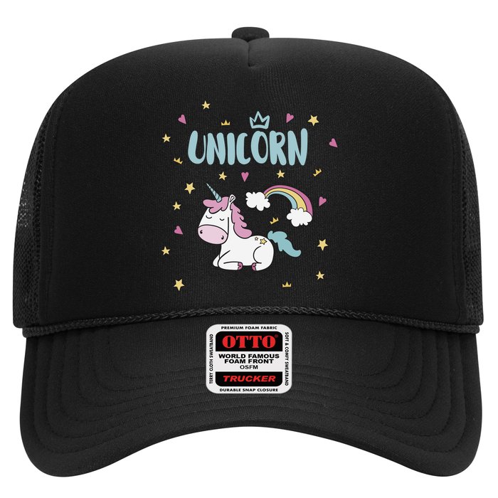 Cute Magical Unicorn Rainbow Trucker Hat