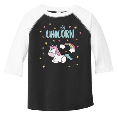 Cute Magical Unicorn Rainbow Toddler Fine Jersey T-Shirt
