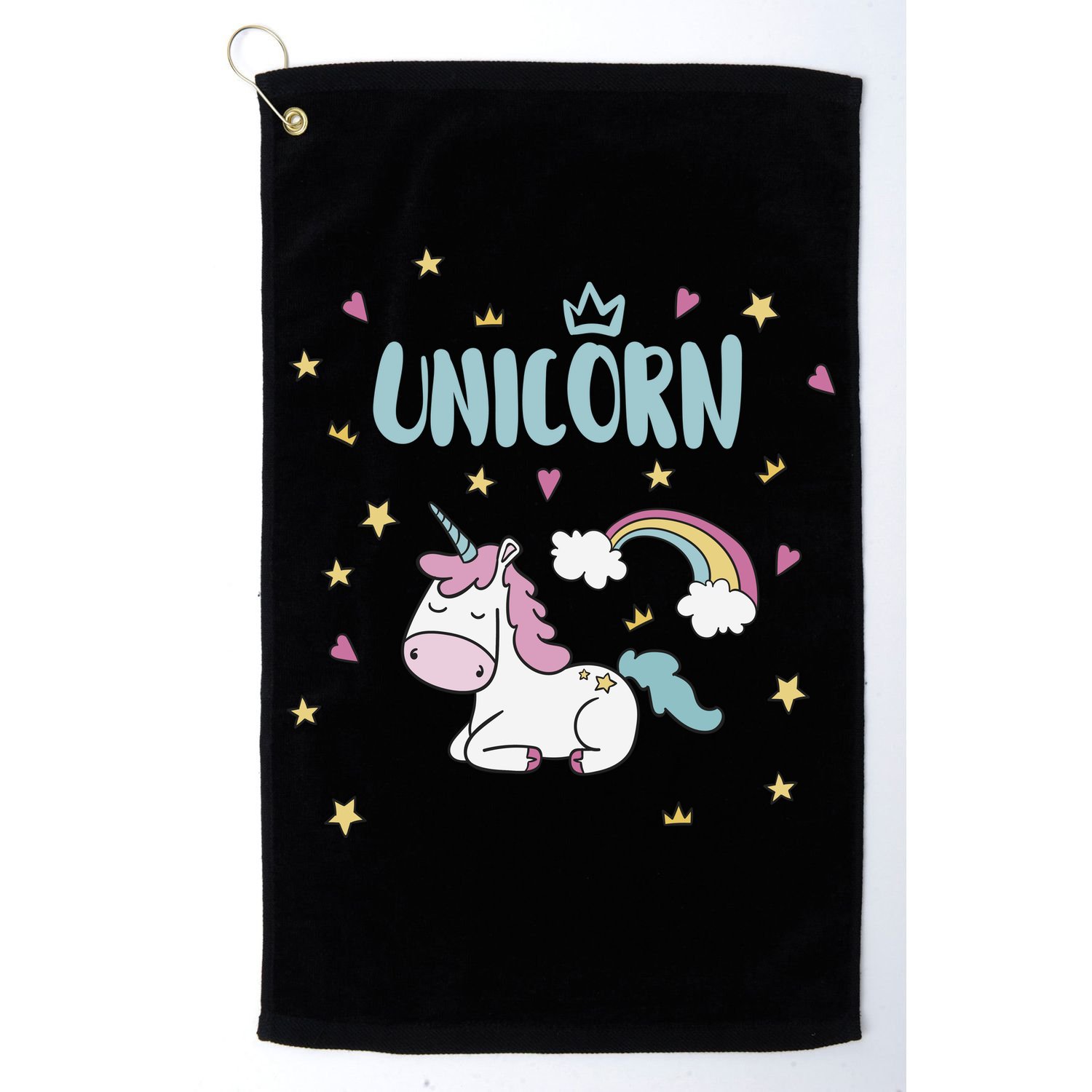 Cute Magical Unicorn Rainbow Golf Towel