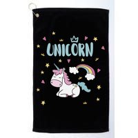 Cute Magical Unicorn Rainbow Golf Towel