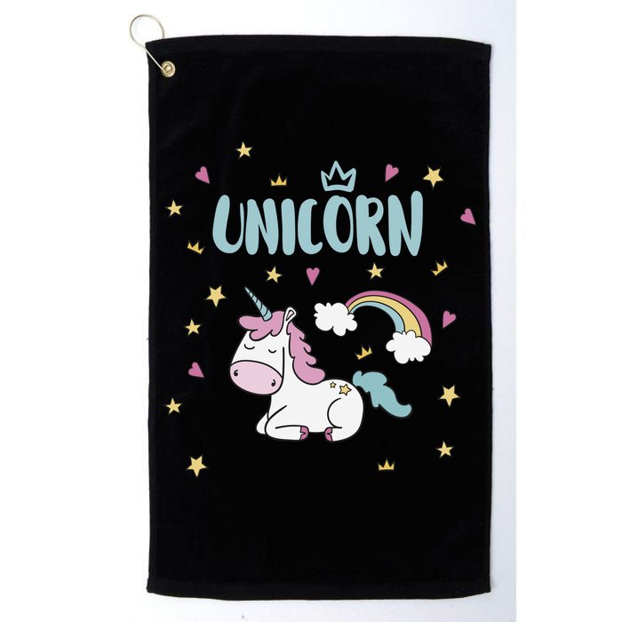 Cute Magical Unicorn Rainbow Golf Towel