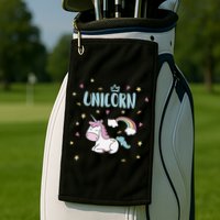 Cute Magical Unicorn Rainbow Golf Towel