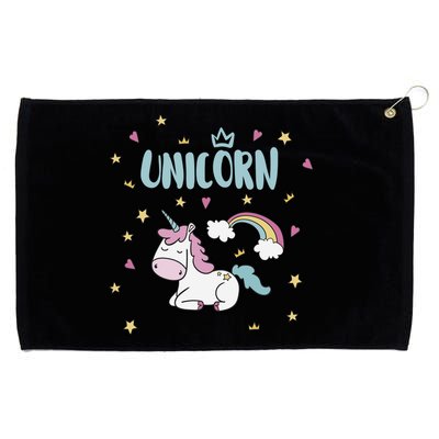 Cute Magical Unicorn Rainbow Grommeted Golf Towel