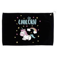 Cute Magical Unicorn Rainbow Grommeted Golf Towel