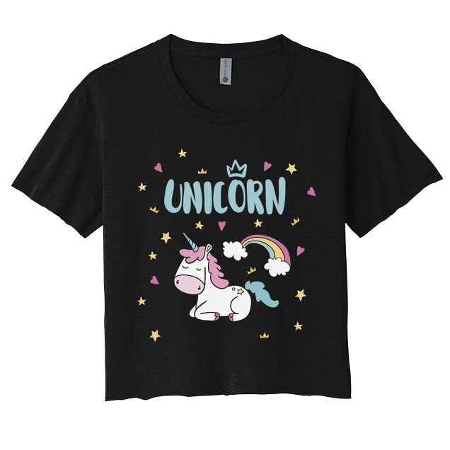 Cute Magical Unicorn Rainbow Crop Top