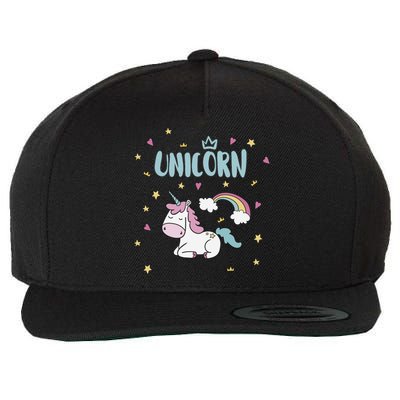 Cute Magical Unicorn Rainbow Wool Snapback Cap