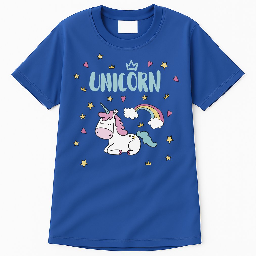 Cute Magical Unicorn Rainbow Tall T-Shirt