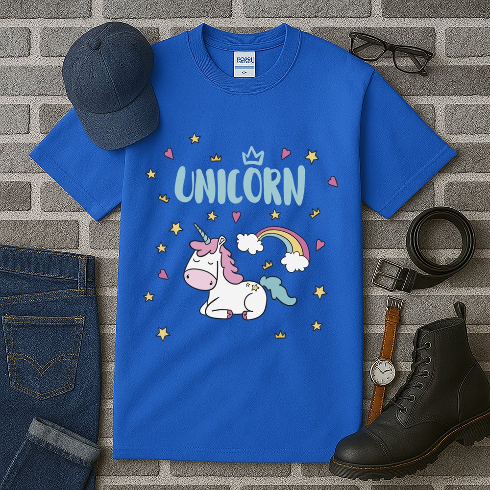 Cute Magical Unicorn Rainbow Tall T-Shirt