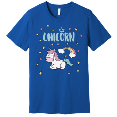 Cute Magical Unicorn Rainbow Premium T-Shirt