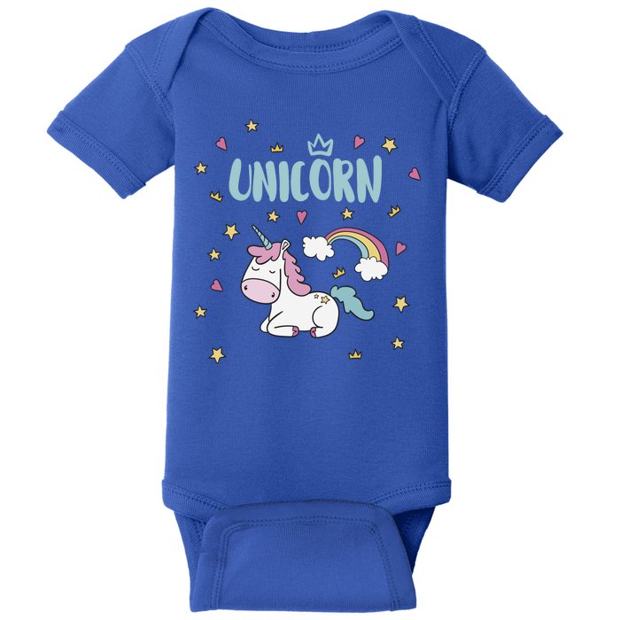 Cute Magical Unicorn Rainbow Baby Bodysuit