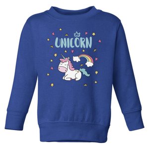 Cute Magical Unicorn Rainbow Toddler Sweatshirt