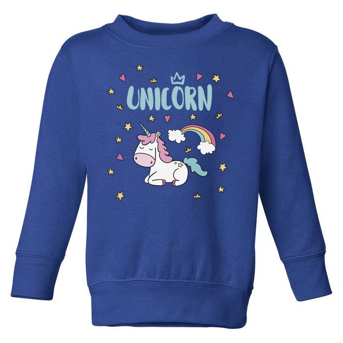 Cute Magical Unicorn Rainbow Toddler Sweatshirt