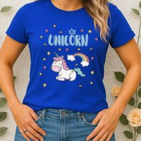 Cute Magical Unicorn Rainbow Womens T-Shirt