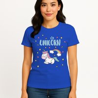 Cute Magical Unicorn Rainbow Womens T-Shirt