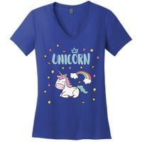 Cute Magical Unicorn Rainbow Women's V-Neck T-Shirt