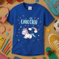 Cute Magical Unicorn Rainbow Kids T-Shirt