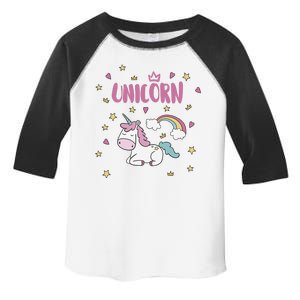 Cute Magical Unicorn Rainbow Toddler Fine Jersey T-Shirt