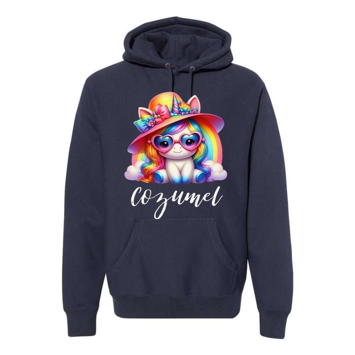 Cozumel Mexico Unicorn Vacation Beach Trip Girl Premium Hoodie