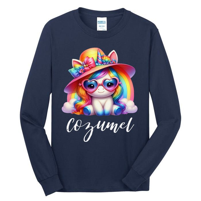 Cozumel Mexico Unicorn Vacation Beach Trip Girl Tall Long Sleeve T-Shirt