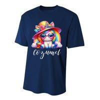 Cozumel Mexico Unicorn Vacation Beach Trip Girl Performance Sprint T-Shirt