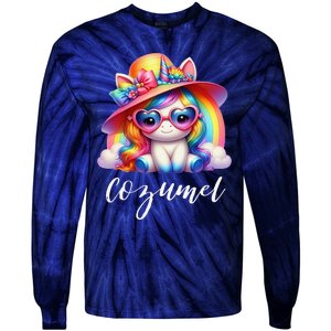 Cozumel Mexico Unicorn Vacation Beach Trip Girl Tie-Dye Long Sleeve Shirt