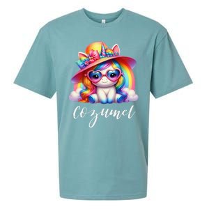 Cozumel Mexico Unicorn Vacation Beach Trip Girl Sueded Cloud Jersey T-Shirt