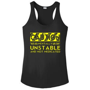 Caution Mentally Unstable Ladies PosiCharge Competitor Racerback Tank