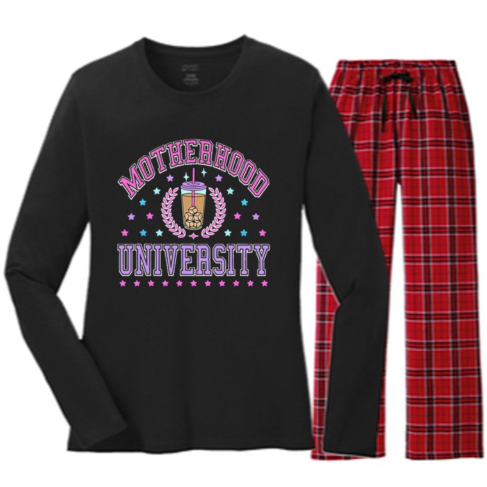 Cool Mamas University Motherhood Of University Graduation Women's Long Sleeve Flannel Pajama Set 