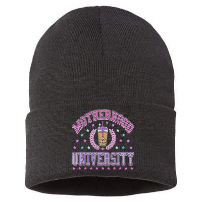 Cool Mamas University Motherhood Of University Graduation Sustainable Knit Beanie