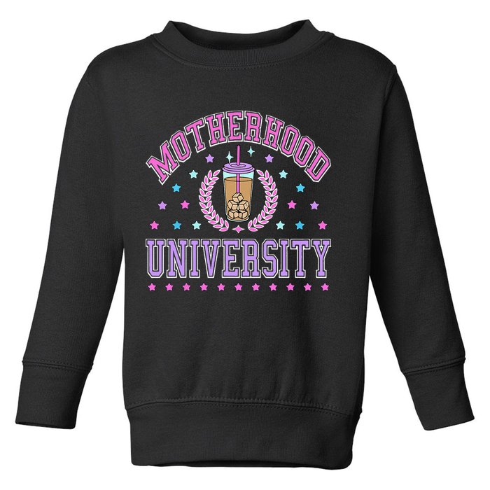 Cool Mamas University Motherhood Of University Graduation Toddler Sweatshirt