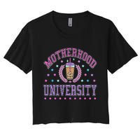 Cool Mamas University Motherhood Of University Graduation Women's Crop Top Tee