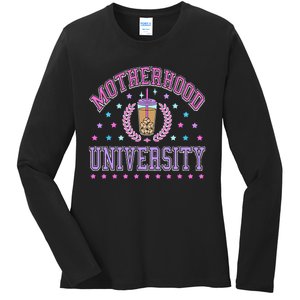 Cool Mamas University Motherhood Of University Graduation Ladies Long Sleeve Shirt