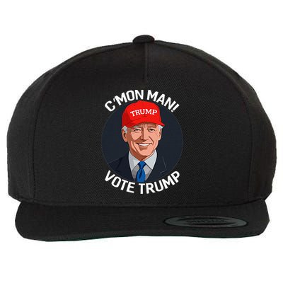 C’Mon Man! Vote Trump Biden Minimalist Wool Snapback Cap