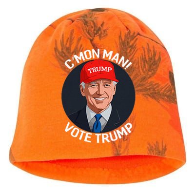 C’Mon Man! Vote Trump Biden Minimalist Kati - Camo Knit Beanie