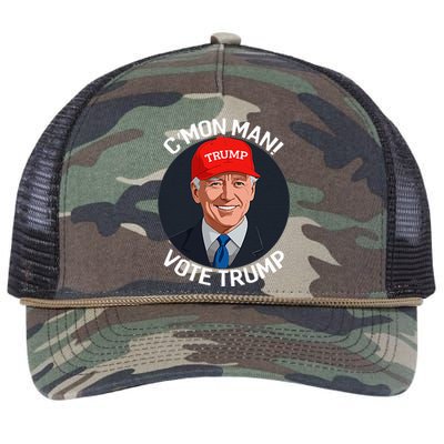 C’Mon Man! Vote Trump Biden Minimalist Retro Rope Trucker Hat Cap