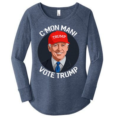 C’Mon Man! Vote Trump Biden Minimalist Women's Perfect Tri Tunic Long Sleeve Shirt