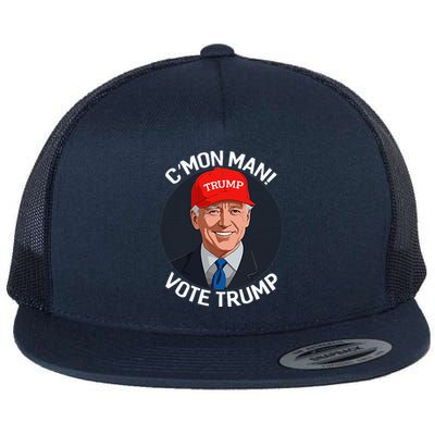 C’Mon Man! Vote Trump Biden Minimalist Flat Bill Trucker Hat